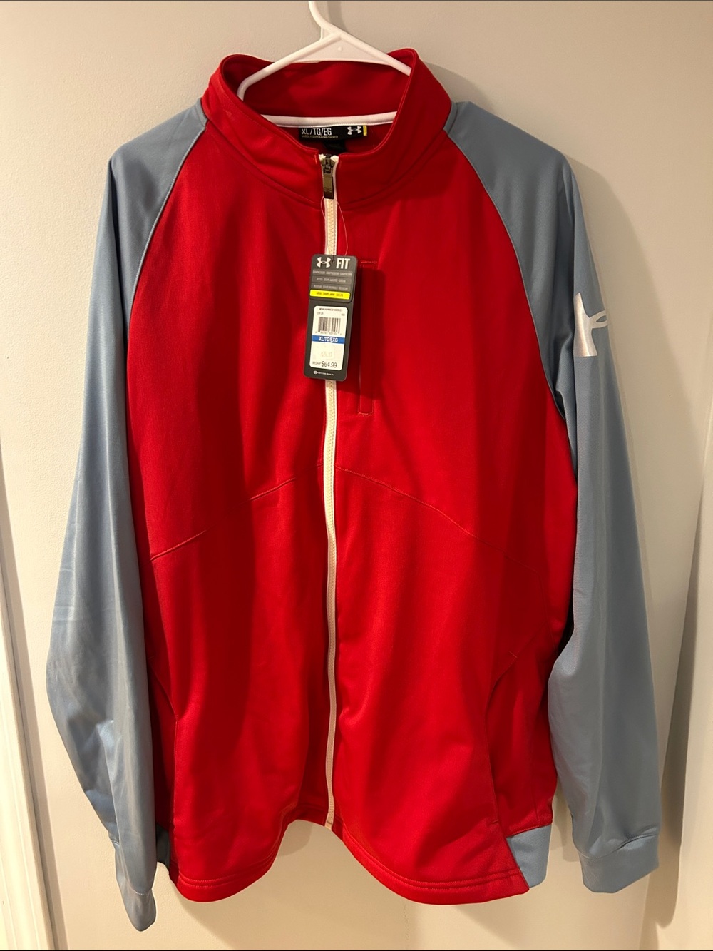Under Armour Red and Light Gray Full-Zip Men's Jacket